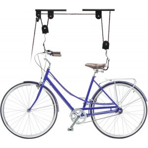PrimeMatik - Support pour accrocher Les vélos au Plafond par des Cordes et de poulies - Neuf