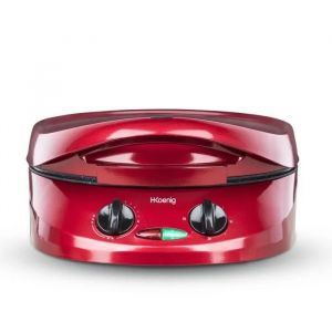 Appareil &agrave; tarte express HKOENIG - TRT180 - Four &agrave; Pizza - Multicuiseur Multifonction - Temp&eacute;rature jusqu'&agrave; 210&deg;C - Rouge - 1800W - Neuf