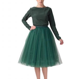 Jupe En Tulle Femmes Pliss&eacute;e Mini Jupe Une Ligne &Eacute;lastique &Agrave; La Taille Tutu De Ballet Vert - Neuf
