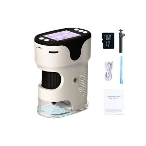 Microscope num&eacute;rique de poche rechargeable 1000x pour enfants, avec c&acirc;ble USB, tr&eacute;pied et carte m&eacute;moire 32 Go. - Neuf