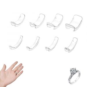 Lot De 8 Clips De R&eacute;duction De Taille Pour Bagues Trop Grandes - Ajusteurs De Taille Invisibles Pour Hommes Et Femmes - Neuf