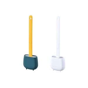 Ensemble brosse et support de toilette mural - Jaune et blanc - Neuf