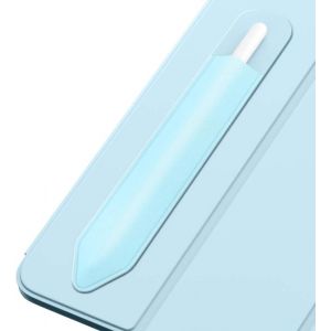 Porte-Crayon Autocollant pour Apple Pencil Pro, Apple Pencil (USB-C), Apple Pencil 1&egrave;re/2&egrave;me G&eacute;n&eacute;ration, &Eacute;tui &agrave; Crayons &Eacute;lastiques Pochette Adh&eacute;sive Attach&eacute;e &agrave; l'&Eacute;tui pour Stylet, Bleu Ciel - Neuf
