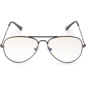 Chicslick-, Blue Block Pilot Lunettes Pour Ordinateur Pour Homme Et Femme, Protection Contre La Lumière Bleue De L'écran Lumineux, Dioptrie Neutre, Couleur Gris, Emballage Avec Sac À Lunettes, 21[X1453] - Neuf