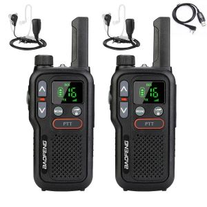 Baofeng T18Mini talkie-walkie 1/2 Pack PMR446 USB Rechargeable Radio bidirectionnelle double PTT Portable pour la chasse caf&eacute; affaires en plein air Usb plug - Neuf
