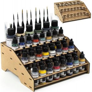 Paint station support peinture maquette. Support de rangement en bois pinceaux warhammer porte pot peintures army painter brush holder vallejo paint-station (Support A) - Neuf