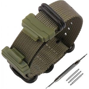 Nylon Strap Compatible Casio G-Shock Strap Ga-100/110/120/150/200/300/400casio Strap Replacement Men's Lug 16mm Universal - Neuf