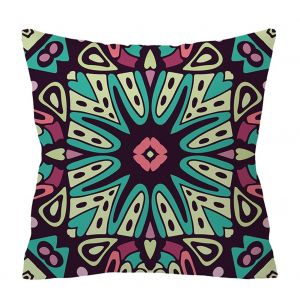 HJLIAN Housse de coussin carree, douce et confortable, style boheme colore, decoration d'interieur (vert et violet) - Neuf