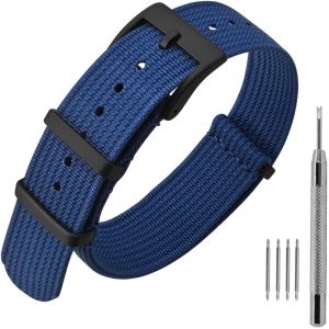 Kal-Bracelet De Montre En Nylon Avec Boucle En Acier Inoxydable, Sport Bande De Remplacement 16mm 18mm 20mm 22mm - Neuf