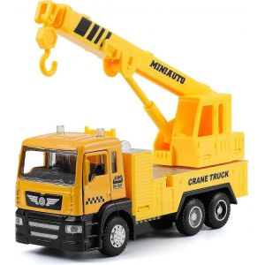 Toy Crane Metal Cars Construction Truck With Light And Sound Pull Back Vehicles Toy Trucks For Kid Children Gift-Style 2 - Neuf