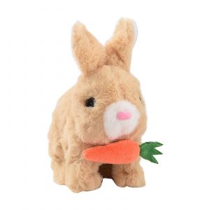 Lapin en peluche électrique sauteur avec carottes et son, cadeau de Noël pour les amoureux des lapins, jouet éducatif précoce pour enfants, lapin carotte blanc-Lapin carotte marron - Neuf