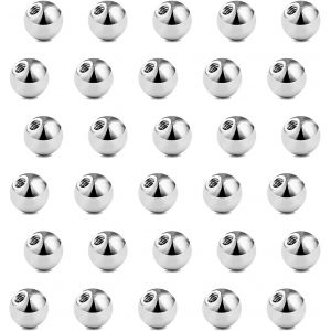 Nbgcm-14g 16g 18g Boule De Remplacement Pour Bijoux Piercings 3mm/4mm/5mm/6mm Acier Chirurgical Boule Pour Piercing Labret Piercing Téton Mamelon Piercing Langue Piercing Nombril Industrial - Neuf