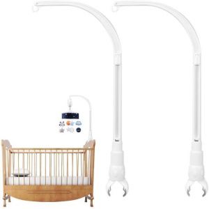 Yemaesre-2 Pièces Berceau Mobile Lit Cloche Support, Support Mobile Bébé Bois, Support De Sonnette Pour Lit De Bébé, Support De Sonnette Pour Accrocher Les Cloches De Lit Et La Décoration - Neuf