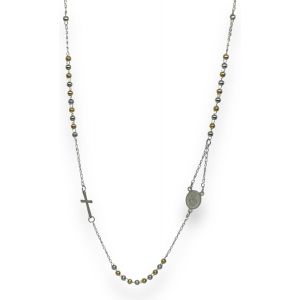 Kal-Collier Chapelet Femme Homme Acier Inoxydable 316l Argent&eacute; Dor&eacute; Noir Hypoallerg&eacute;nique De Haute Qualit&eacute; U2013 Coffret Cadeau - Neuf