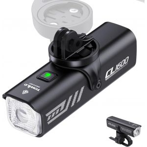 Subzonal-Towild Cl1600 Lumiere Velo, 1600 Lumens Eclairage V&eacute;lo5000 Mah Lumi&egrave;re V&eacute;lo Avant Rechargeable Usb-C Lumi&egrave;re V&eacute;lo Avant, Lampe Velo Led &Eacute;tanche 5 Modes Phare Velo Pour Vtt - Neuf