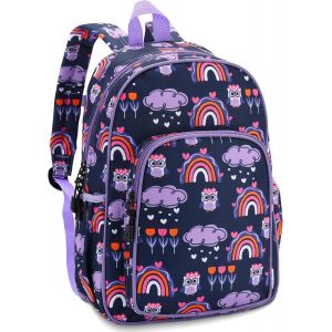 CHECARZHN--NO1-Sac A Dos Fille,Cute Cartable Fille Primaire Sac A Dos Enfants Sac A Dos Maternelle Sac D'École Avec Sangle De Poitrine Violet Owl - Neuf