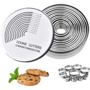 Chenquansarl-Lotde12emportepicesenacierinoxydablecerclespourlacuissondelaptedesptisseriesdesbiscuitsversionprofessionnelle - Neuf