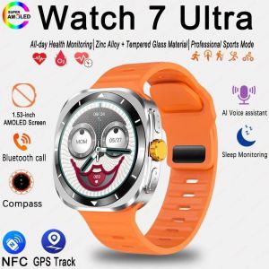 Montre 7 Gps Boussole Nfc Montre Intelligente Sports De Plein Air Hommes Fr&eacute;quence Cardiaque Amoled Bluetooth Appel &Eacute;tanche Montre Intelligente Pour Android Ios.Orange Color.Galaxy Watch 7 - Neuf