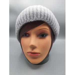 Bonnet Double Polaire Laine Gris Femme Double M Milano Taille Unique - Neuf