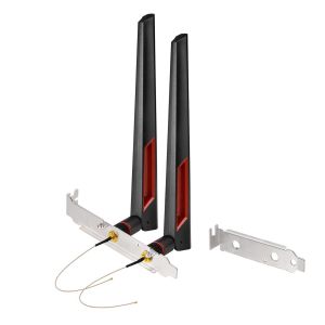 Antenne Wifi Double Bande 2.4Ghz 5.8Ghz 8Dbi Rp-Sma + C&acirc;ble Rg178 20Cm Rp-Sma Femelle + Couvercle De Slot Pci, Pour Carte R&eacute;seau Wifi Mini Pci Express Pcie(2 Pi&egrave;ces) - Neuf