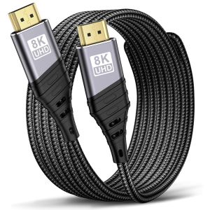 ERYI-Câble Hdmi 2.1, Câble Hdmi 8K@60Hz 4K@120Hz Haute Vitesse 48 Gbps Supporte 7Earc Hdcp 2.2&2.3 Dts:X Dolby Atmos Compatible Avec Hdtv, Ps5/4/3, Xbox Series X/S, Monitor Mehr (7M) - Neuf