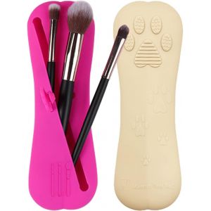 Kal-2 Pièces Rangement Pinceaux Maquillage, Porte Pinceaux Maquillages Voyage, Étui À Pinceau De Maquillage En Silicone Pochette Pinceaux Maquillage Portable Étui Voyage Pour Pinceaux Maquillage - Neuf