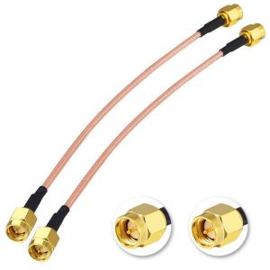 2 câbles SMA coaxiaux SMA mâle vers SMA mâle 15 cm câble d'extension RG316 adaptateur d'antenne Wi-Fi pour câble d'antenne coaxial,antenne 4G,routeur Wi-Fi - Neuf