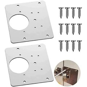 Art&eacute;fact de r&eacute;paration de charni&egrave;re , Supports de r&eacute;paration plaques Installation facile avec 12 vis , pour bois, meubles, &eacute;tag&egrave;res, cabine (2 pi&egrave;ces) - Neuf