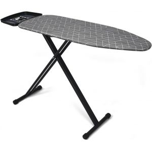 MEVRONISSHOP-Planche &agrave; repasser extra large avec grand repose-fer &agrave; vapeur, housse r&eacute;sistante &agrave; la chaleur avec rembourrage &eacute;pais double couche, hauteur r&eacute;glable, pieds robustes et pliable, 122 x 43 - Neuf