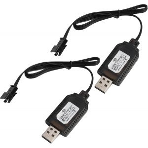 KAL-2 Pièces Câble Chargeur Usb Universel Pour Batteries Lipo 2S 7.4V Avec Connecteur Sm-3Pin, Usb Chargeur Câble Rc Universel, Compatible Avec Voitures Rc, Bateaux Rc, Drones Rc, Avions Rc - Neuf