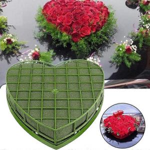 Voiture De Mariage Coeur Forme Fleur Mousse Cage Boîte Avec Ventouse Vert Polystyrène Humide Bloc Floral Arrangements Boue - Neuf