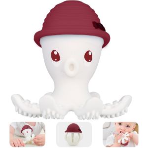 Jouets De Dentition Pour B&eacute;b&eacute;s De 6 &Agrave; 18 Mois, Jouet &Agrave; M&acirc;cher Amusant Pour Les Enfants, Jouets De Dentition En Silicone Pieuvre, Facile &Agrave; Tenir, Cadeau Pour Nouveau-N&eacute;, Vert De Fer - Neuf