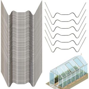 ASFASFq-50 pièces de clips serre, fixation pour plaque polycarbonate alvéolaire pour accessoires de serre, clips serre inoxydables pour plaque polycarbonate 6mm et plaque polycarbonate - Neuf
