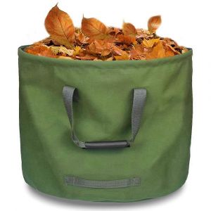 Sacs a dechets de jardin de 125 L pour travaux intensifs, sacs a feuilles vertes en toile militaire, robustes et pliables avec poignees. - Neuf