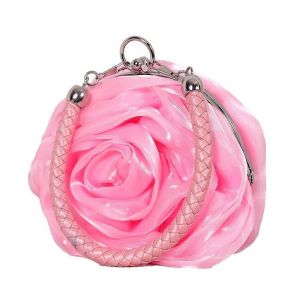 3D Rose de Fleur de Soir&eacute;e Embrayage Sac pour Femme, en Satin Doux Bracelet Sac &agrave; main pour la F&ecirc;te de Mariage, &Eacute;l&eacute;gant Sac &agrave; main pour les Dames et les Filles - Neuf