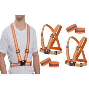 Lot De 2 Gilets R&eacute;fl&eacute;chissants Ajustables Pour La Course &Agrave; Pied Et Les Activit&eacute;s De Plein Air - &Eacute;quipement De S&eacute;curit&eacute; Haute Visibilit&eacute; - Neuf