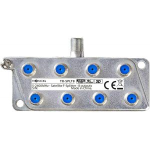 C&acirc;ble d'antenne num&eacute;rique 8 voies TV BK - Souple - R&eacute;partiteur satellite HDTV F - R&eacute;partiteur TV HD - 8 voies - DVBC DVBT - Radio FM Unicable 4K HDTV - 8 voies - Neuf