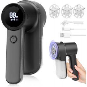 MEVRONISSHOP-Anti Bouloche &Eacute;lectrique, Rasoir &Eacute;lectrique &agrave; Bouloches, Type-C,Rasoir Anti Bouloche, 3 Lames Rempla&ccedil;ables,3 Vitesses R&eacute;glables,pour Laine V&ecirc;tements Canap&eacute;s Couvertures - Neuf