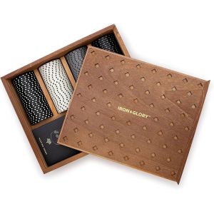 Chenquansarl-Iron & Glory Ensemble De Poker De Luxe Dans Une Boîte En Bois De Qualité Supérieure Avec Cartes À Jouer Et 100 Jetons De Poker Personnalisés Dans Une Boîte De Rangement En Bois - Neuf