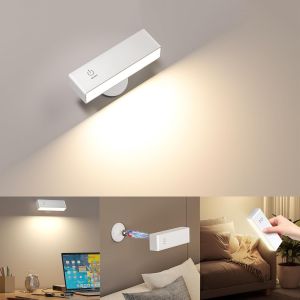 Applique Murale Intérieure,Lampe Murale Magnétique Avec Batterie De 4000 Mah,Réglage De La Luminosité,Rotation De 360°,Applique Murale Chambre Led Tactile,Lampe Lecture Au Lit - Neuf