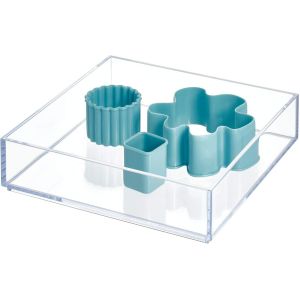iDesign Clarity Rangement de Tiroir,Grand Range Couverts en Plastique,Organiseur de Tiroir pour Couverts et Autres Ustensiles,Transparent - Neuf