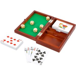 Ensemble De 2 Jeux De Cartes Et 5 Dés, Avec Boîte De Rangement Jouets, Multicolore - Neuf