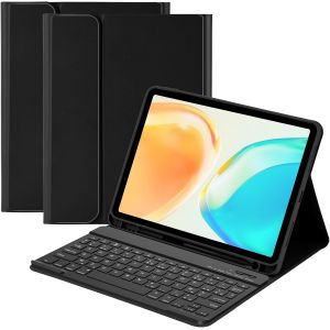 Kal-Coque Clavier Pour Ipad Air 11 Pouce 2024 Ipad Air 5 2022/Air 4 2020 10.9"", Étui Clavier Pour Pro 11 1ème 2018 Avec Pen Holder, Housse Avec Magnétique Sans Fil Clavier Azerty Français(Noir) - Neuf