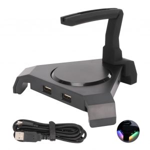 Support de souris elastique retroeclaire RVB, 4 ports USB 3.0, Plug and Play, design fin et portable, pour souris de jeu - Neuf