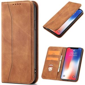 Maa-Coque Pour Iphone 15 Plus, Pu Cuir Portefeuille Housse Magnétique Flip Pochette Étui À Rabat Case Avec Antichoc Tpu Housse [Emplacements Cartes] [Fonction Support] (Kaki) - Neuf