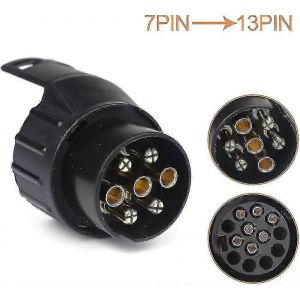 Adaptateur de prise de remorque 7/13 7 à 13 broches Connecteur d'attelage 7 pôles à 13 broches pour remorque de voiture,tracteur,caravane,porte-vélos - Neuf