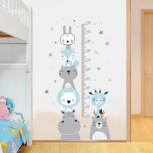 Autocollant mural avec mesureur de hauteur pour enfants (bleu),Mesureur de hauteur pour enfants sur le mur - Neuf