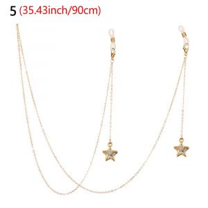 Collier De Lunettes De Soleil Dor&eacute;es, Lani&egrave;re De Lunettes De Lecture Non Ald, Sangle De Cadre, Lunettes En M&eacute;tal, Mode--Gold 5 - Neuf