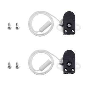 Checarzhn--No1-2 Pieces Interrupteur Tirette Mini Interrupteur À Tirette Interrupteur À Tirette Avec Cordon Pour Salle De Bain Ventilateur De Plafond Luminaires Commutateur 2 A 250 V - Neuf