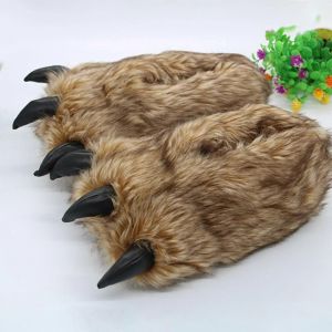 Bear Claw Femmes Chaussons En Peluche Doux Pour Chambre Hiver Filles Garçons Petites Amies - Neuf